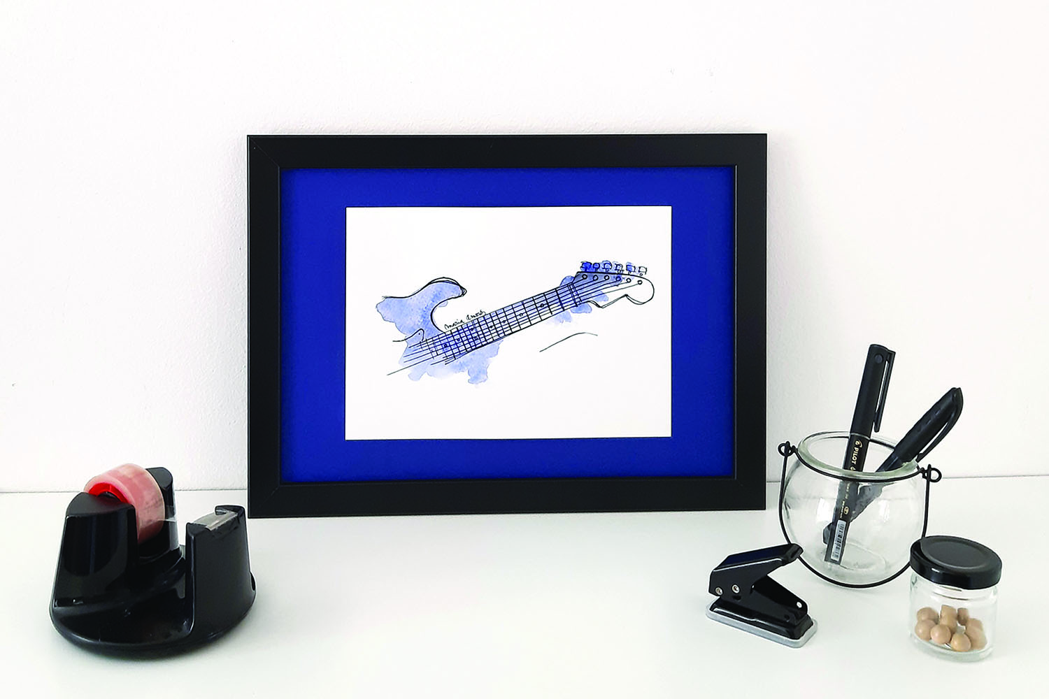 Lámina archivo digital descarga instantánea guitarra eléctrica Fender Gibson PRS Ibáñez Yamaha Maria Amorós